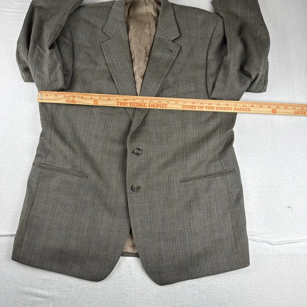 Lauren Ralph Lauren Mens Brown Gray Herringbone Sport Coat 46R Wool